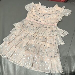 $160 Imoga pink and silver toddler girl dress